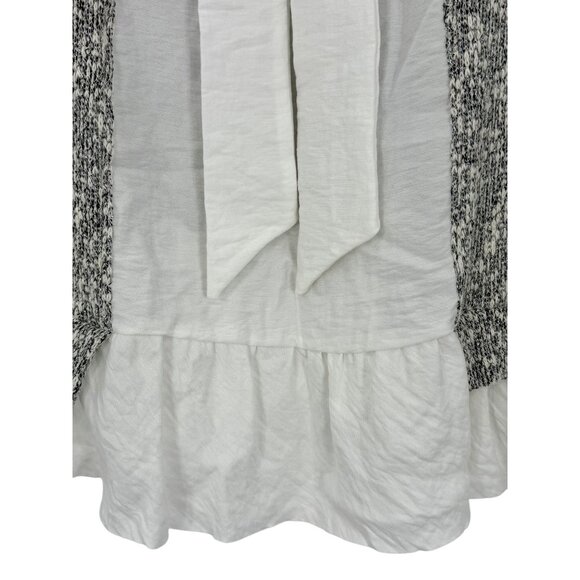 Anthropologie X Clu Willoughby Shimmer Knit Ruffle Hem Bow Back L/S Top - Picture 5 of 16